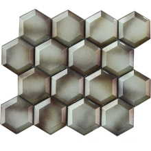 73X73mm Bevel Edge Cold Spray Mosaic Hexagon Tile Bathroom